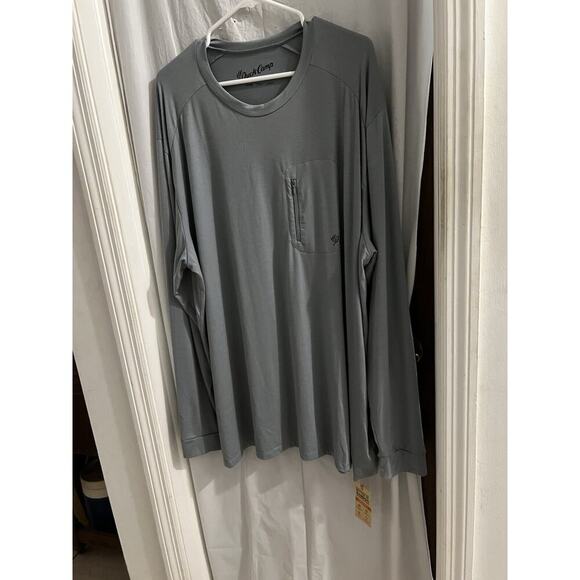 Duck Camp Men’s Long Sleeve Bamboo Blend Tee Sz 3x NWT Zip Pocket Fishing Hiking - Picture 1 of 5